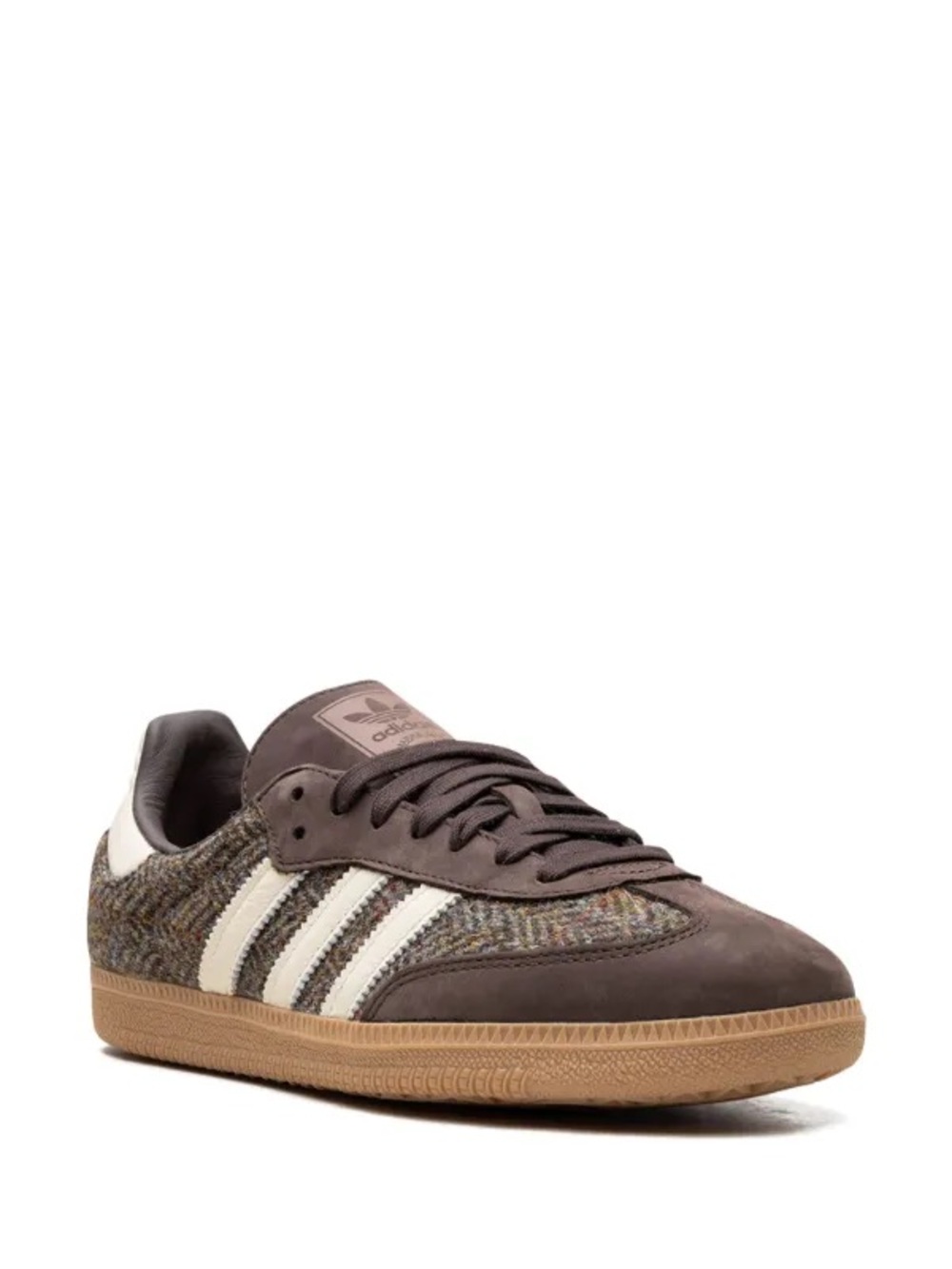 adidas Men’s Brown and White Knit-Panel Sneakers